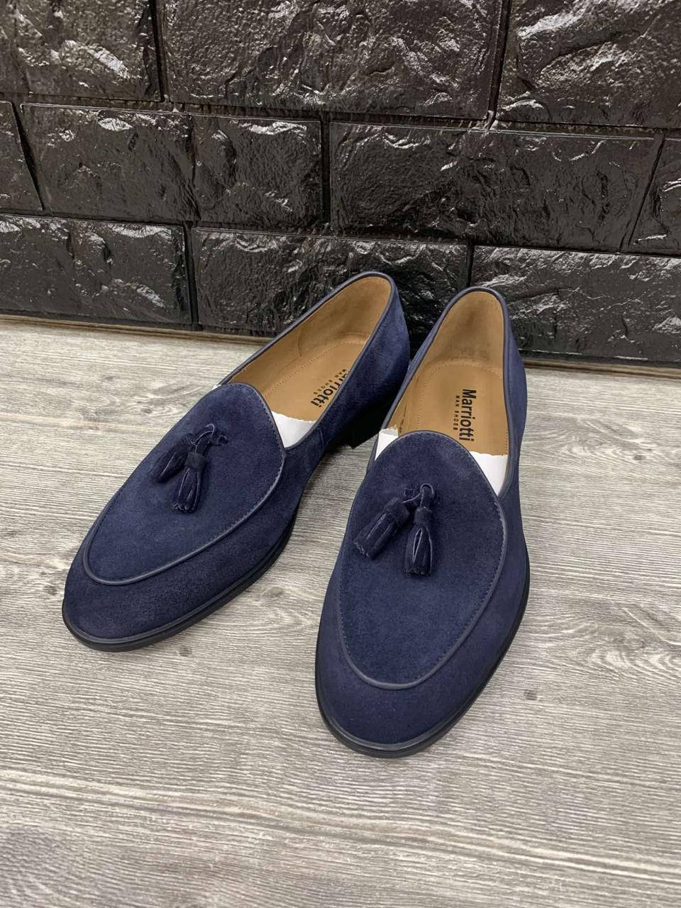 

Мужские синие туфли из замша лоферы 43, Синий