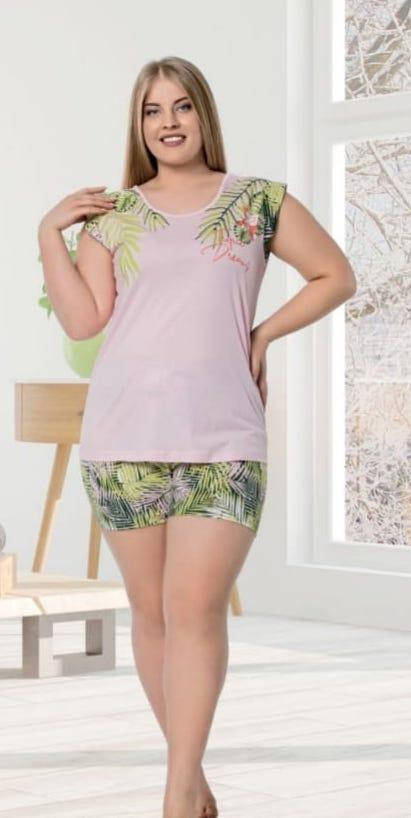 

Женская катоновая пижама.Комплект для дома и сна, больших размеров. В наличии размер: (2XL)