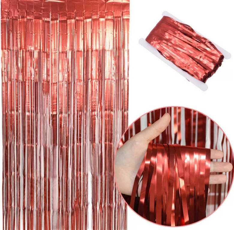 

Шторка из фольги для фото зоны 1×2метра (красная)