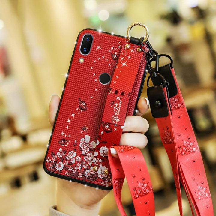 

Чехол Lanyard для Huawei P Smart Plus / INE-LX1 бампер с ремешком Red