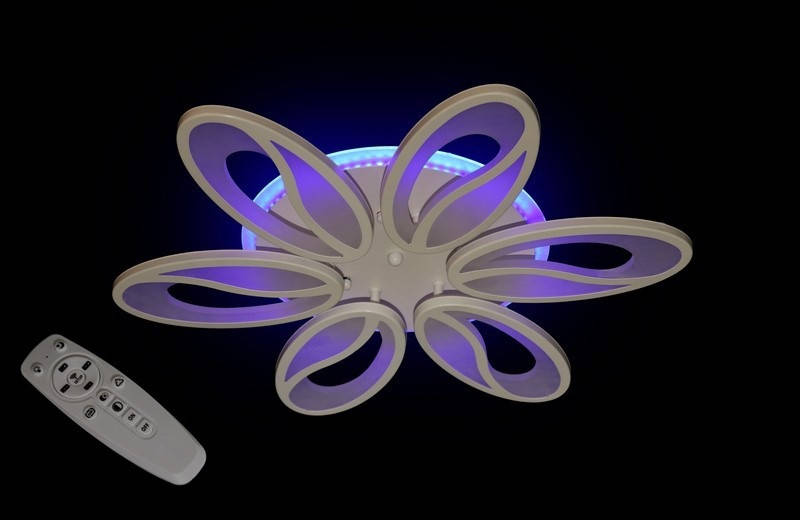 

Светодиодная люстра с цветной подсветкой 8090/6WH LED 3color dimmer