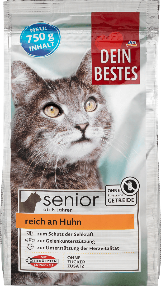 

Сухой корм для кошек старшего возраста с добавлением курицы Dein Bestes Senior, 750 гр