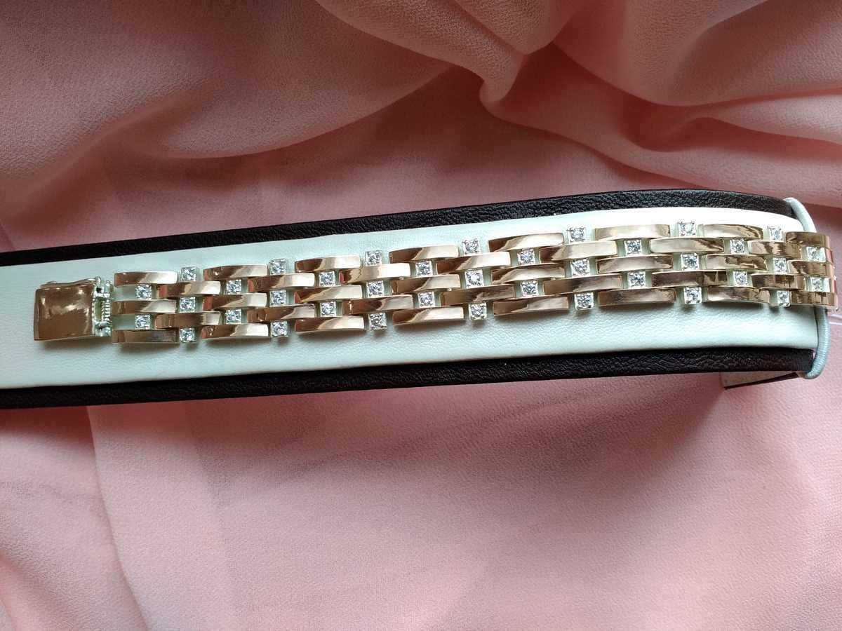 

Браслет серебряный с золотом Шейх"Г"