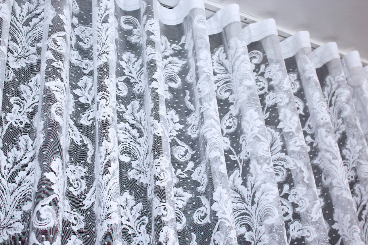 

Короткая белая гардина с вышивкой. Гардина на кухню, балкон, веранду, дачу. Высота 1,5м, Белый