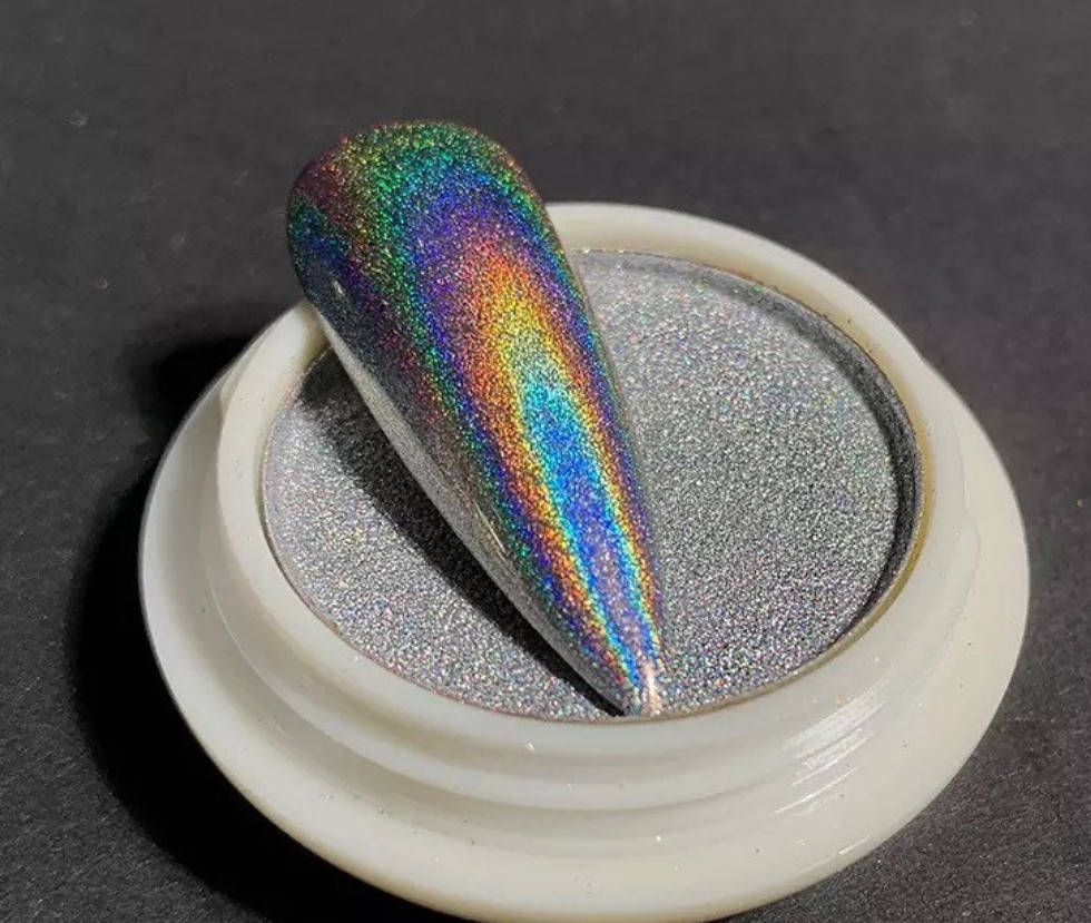 

Лазерная втирка "Призма" Laser Powder для дизайна ногтей, серебро/ 2г.