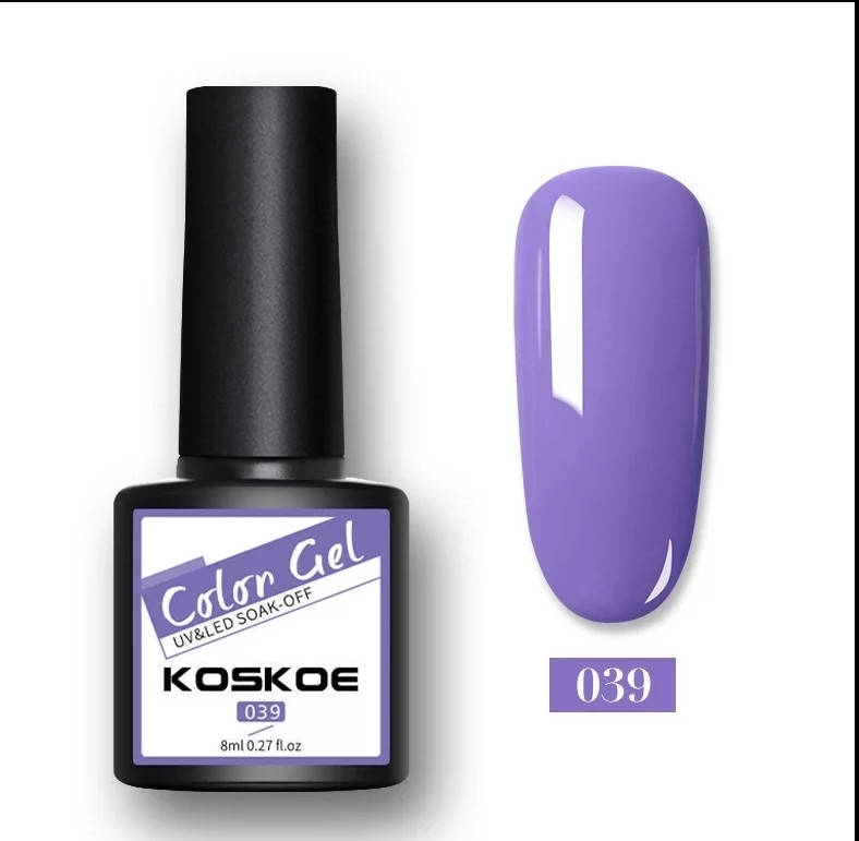 

8мл. Гель лак Color Gel Koskoe УФ UV, для маникюра, ногтей под лампу Фиолетовый 039