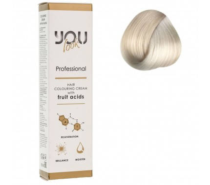 

Стойкая профессиональная крем-краска You Look Professional 12.01 Суперосвещающий Натур-Пепельный Блонд 60 мл.