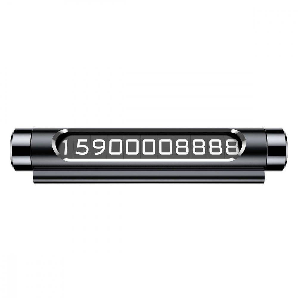 

Визитка с номером телефона в авто для временной парковки Baseus Temporary Parking Number Card Black, Черный