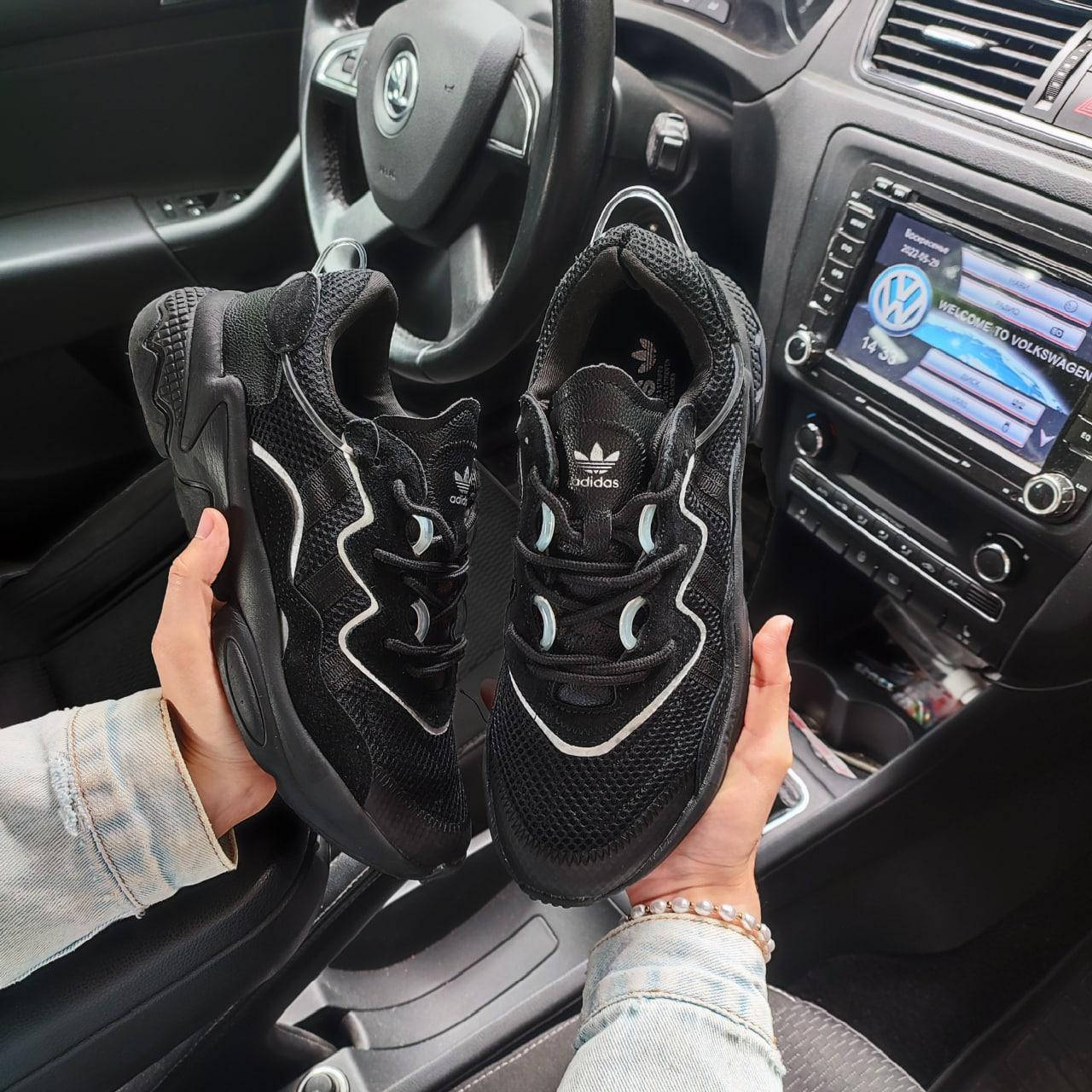 

Мужские кроссовки Adidas Ozweego черные летние Адидас Озвиго сетка 44, Черный