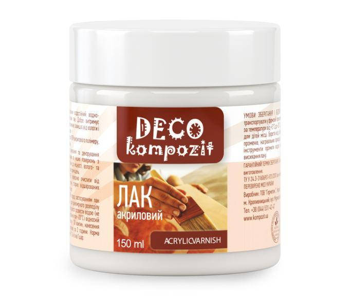 

Лак акриловий шовковисто-матовий 150ml Kompoozit