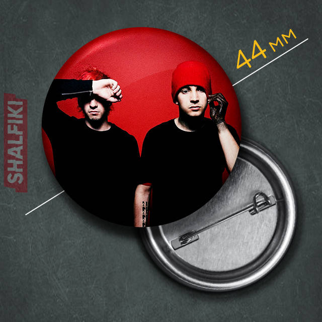 

"Twenty One Pilots / 21 пилот" значок круглый на булавке Ø44 мм