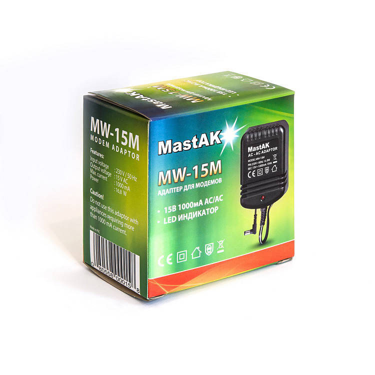 

Блок питания модема MastAK MW-15M 15V 1000mAh