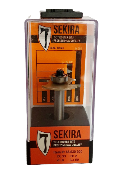 

Фреза SEKIRA D33 h2 d8 кромочная фальцевая (18-030-020)