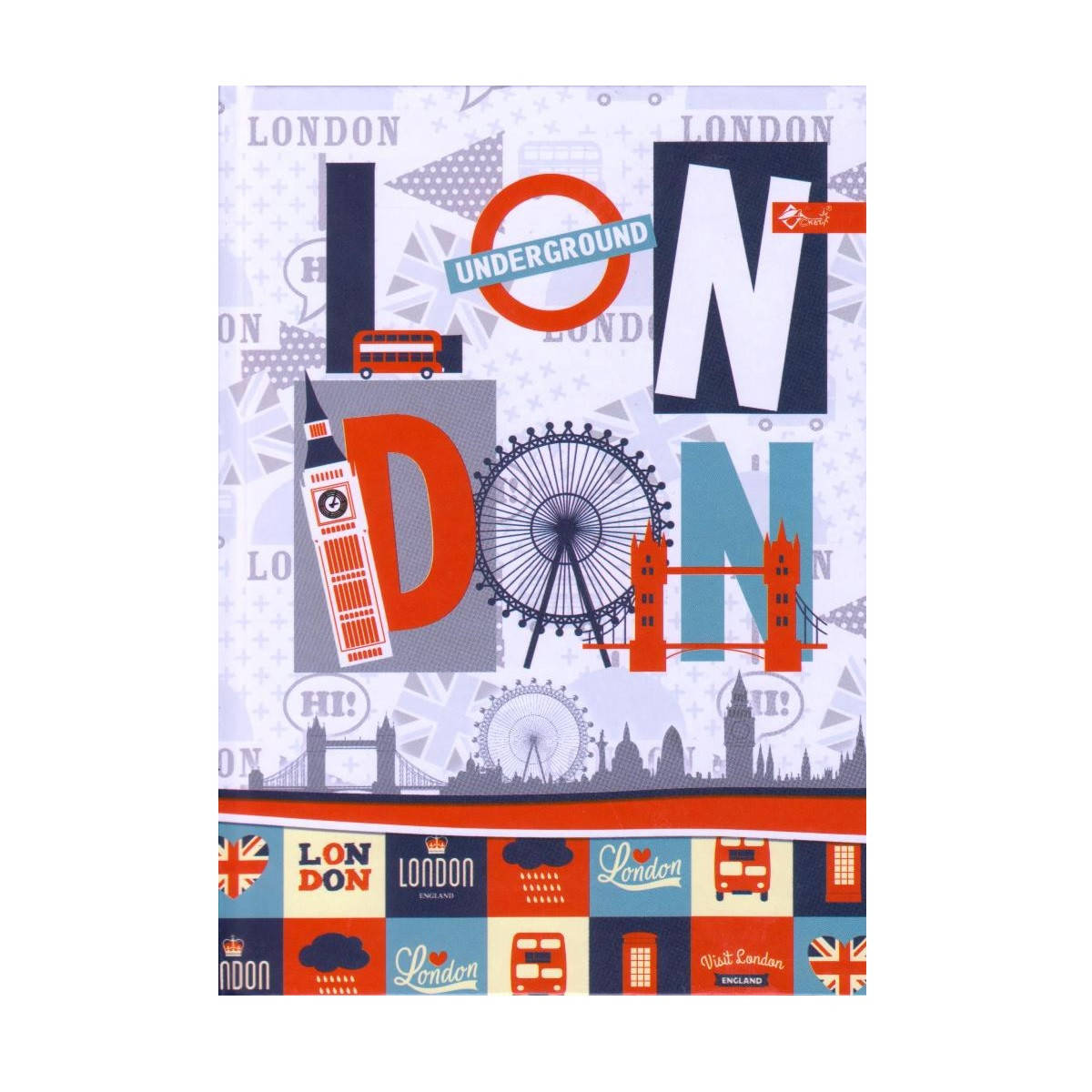 

Блокнот А5 твёрдая обложка, 72 л. "London" ТП-5. 203