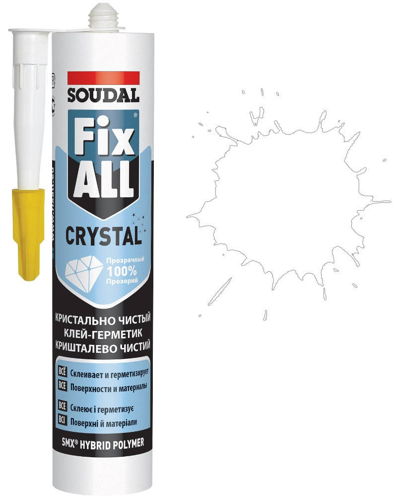 

Клей-герметик 290мл /прозрачный/ Fix All Crystal SOUDAL