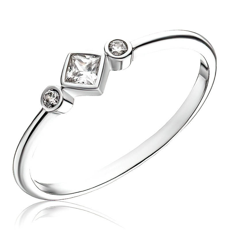 

Кольцо серебряное родированное