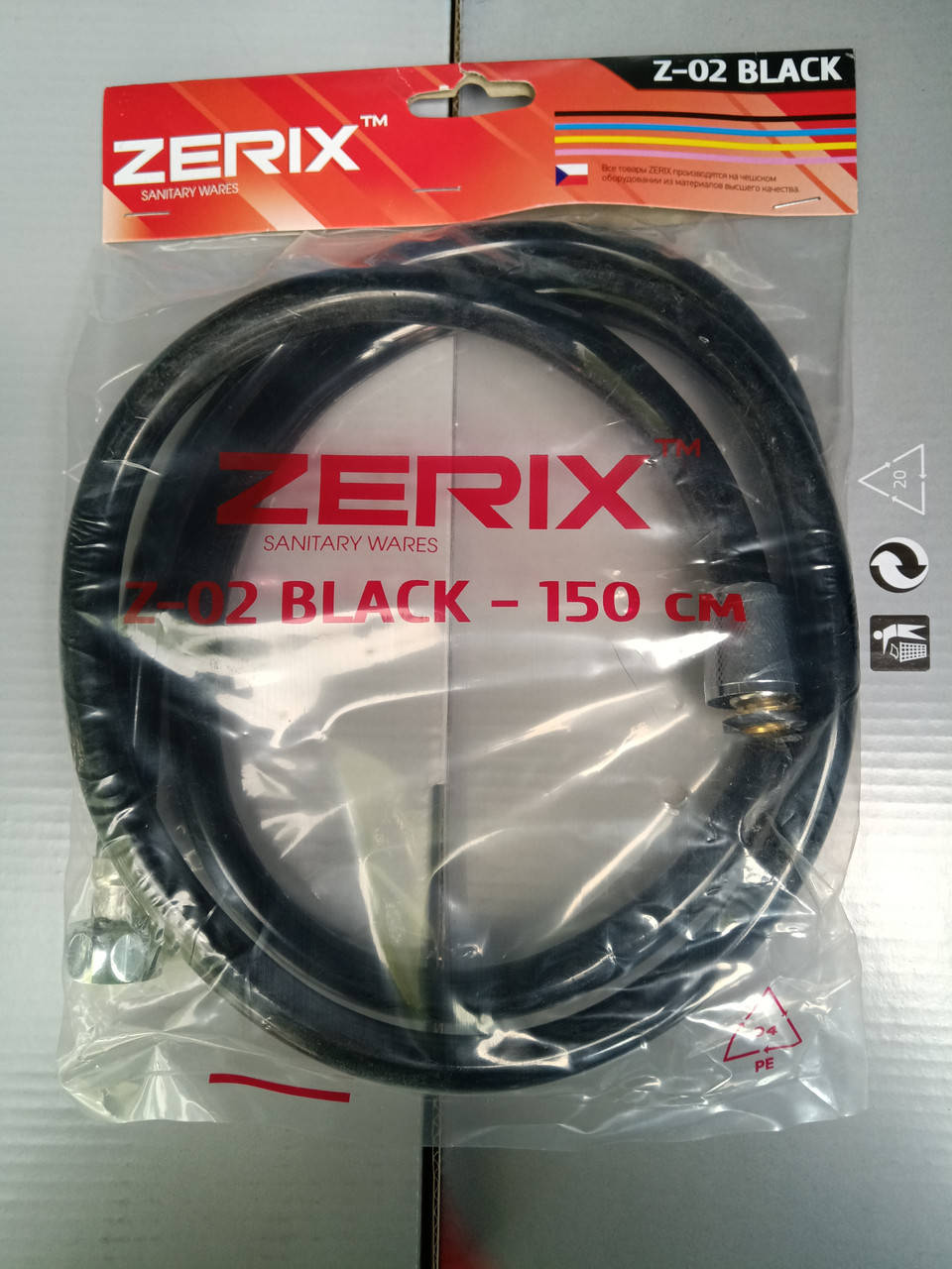 

ZERIX Z-02 BLACK Шланг душевой черный (150 см) (ZX3280)