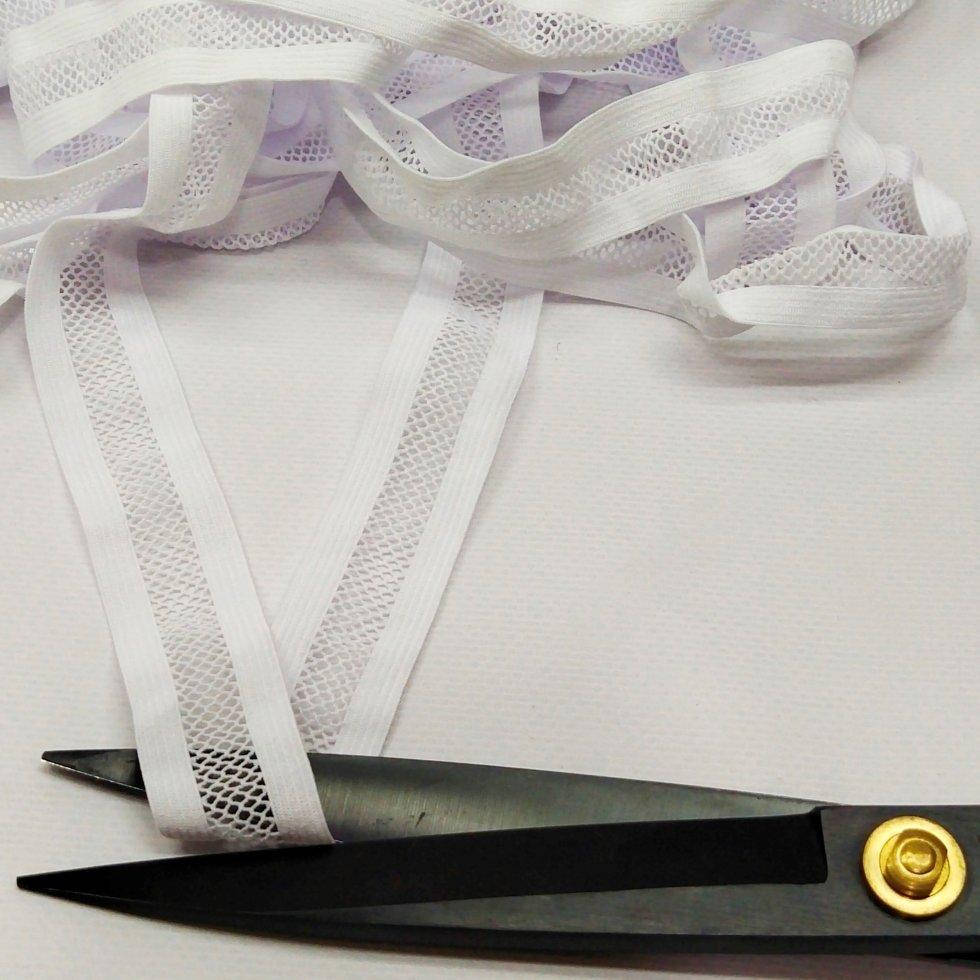 

Ажурная резинка для нижнего белья, белая 2,5см (на метраж, кратно 1 м.) (657-Л-0724), Белый