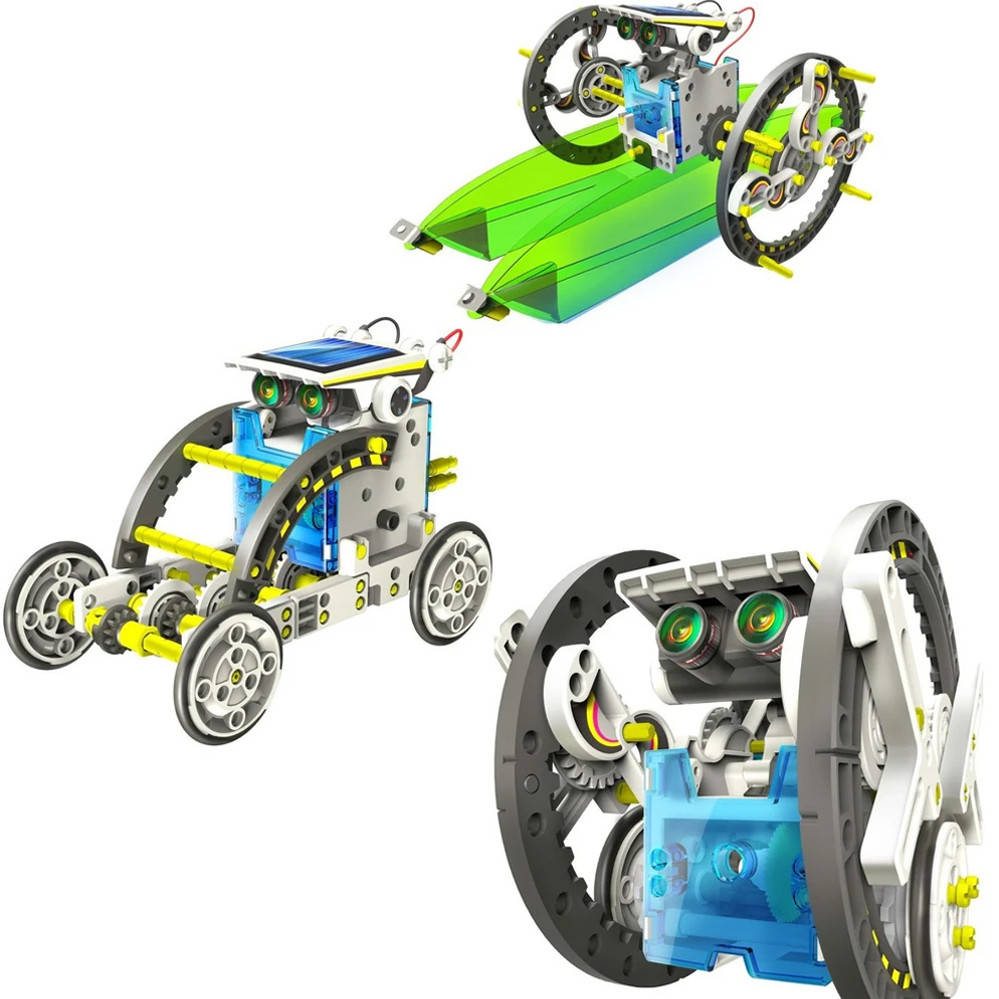

Робот конструктор Solar Robot 14 в 1 на солнечных батареях Детские конструкторы развивающие для мальчиков, Серый