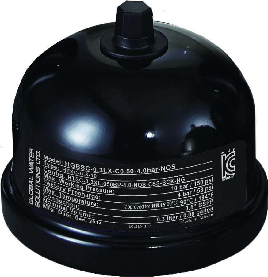 

Компенсатор гидроудара 0,3л GWS Hydroguard (HGBSC-0.3LX), Черный