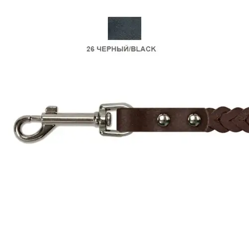 

Поводок Cristel для собак, кожаный, "колосок средний", 18 мм / 130 см, чёрный