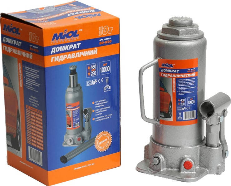 

Домкрат бутылочный 10 т Miol 80-050