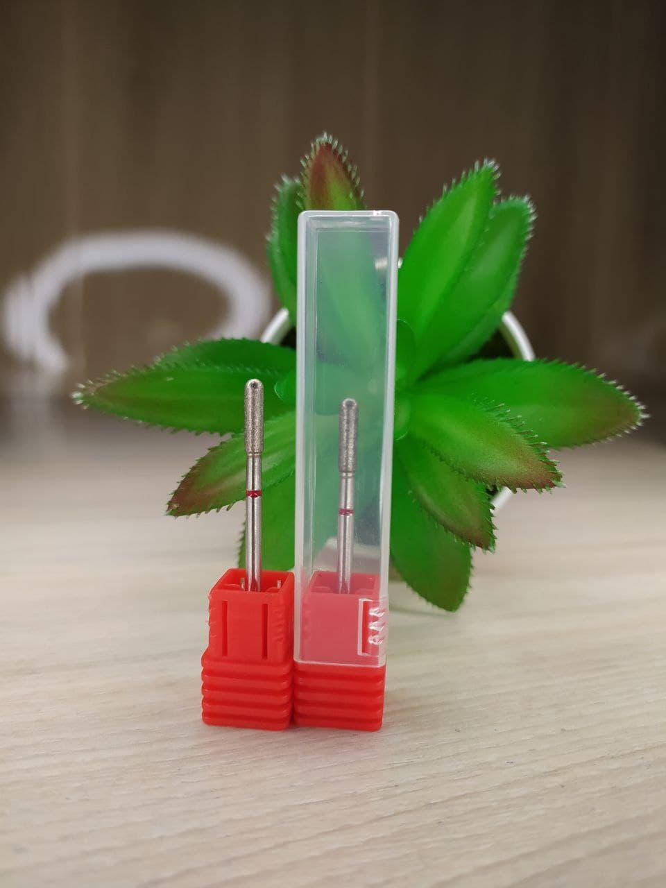 

Фреза Маникюрная Алмазная "Цилиндр" c Красной Насечкой для кутикулы, Красный