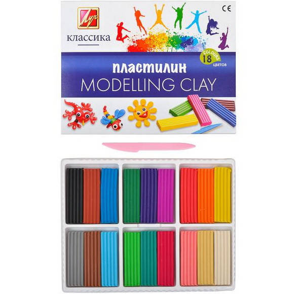 

Пластилин "Классика", Набор 18 цветов, 360 грамм, Разные цвета