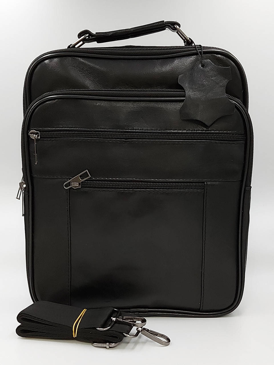 

Мужская сумка через плечо черная большая. Натуральная кожа Турция., Черный