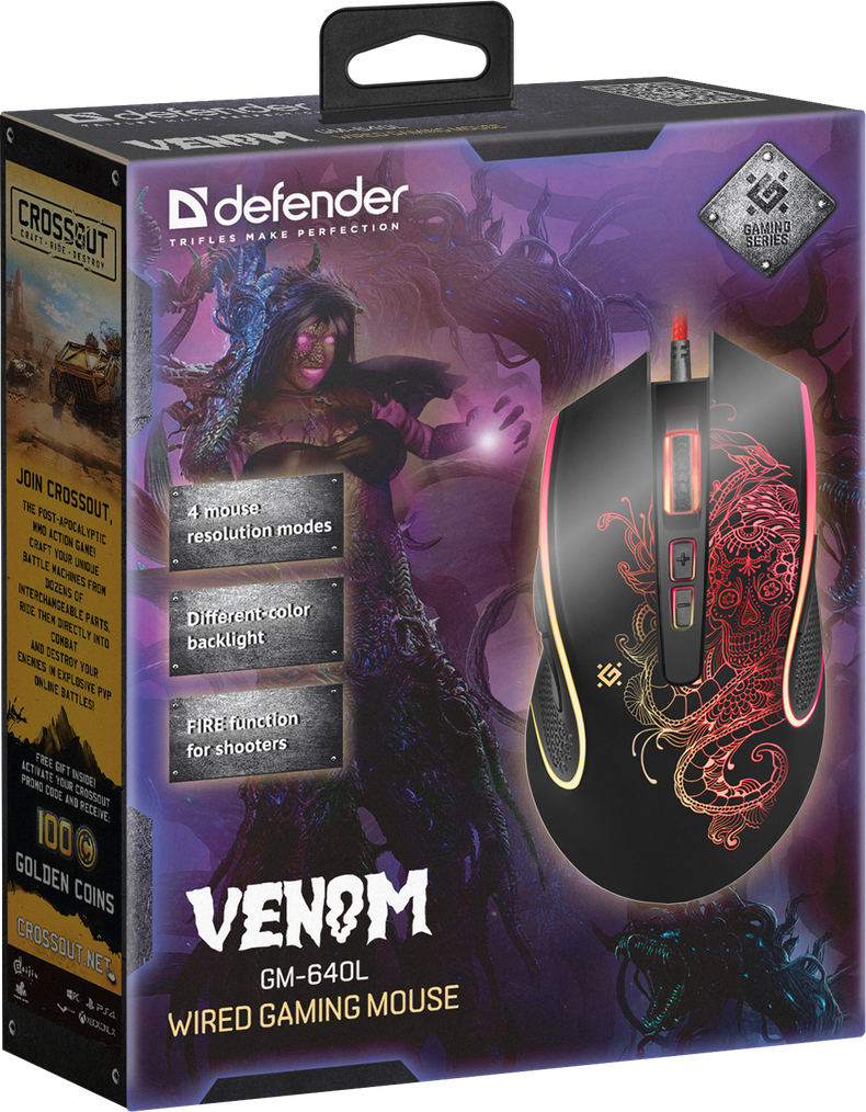 

Миша DEFENDER Геймерська Venom Мышка USB юсб компьютерная дефендер