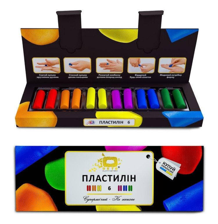 

Набір пластиліну «OKTO» 6 кольорів