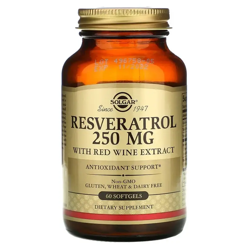

Ресвератрол (Resveratrol), Solgar, 250 мг, 60 капсул (SOL-02484)