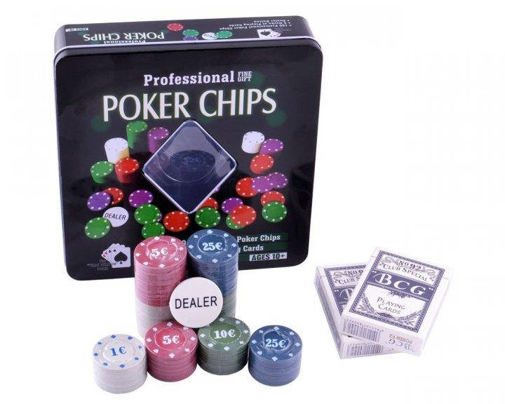 

Набор для игры в покер в металлической коробке "Poker Chips"