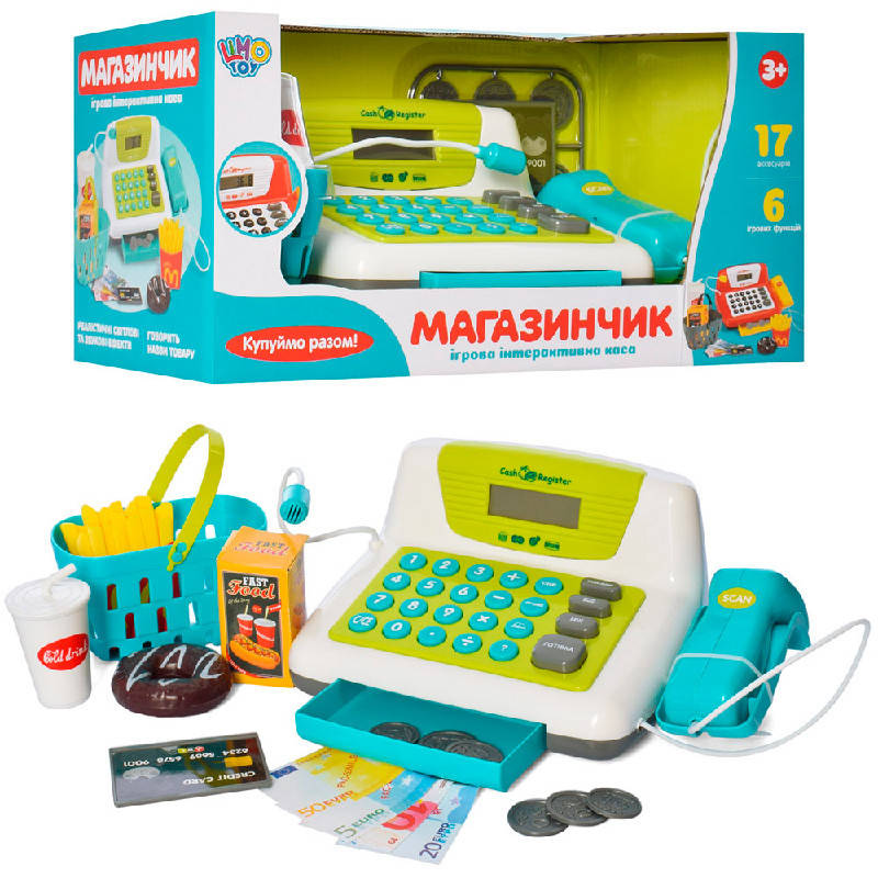

Кассовый апарат "Магазинчик" 7016-UA , 17 предм., звук, свет