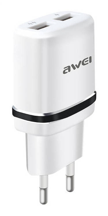 

Сетевой адаптер Awei C-930 5V, 2.1A, 2 USB (5010), Белый