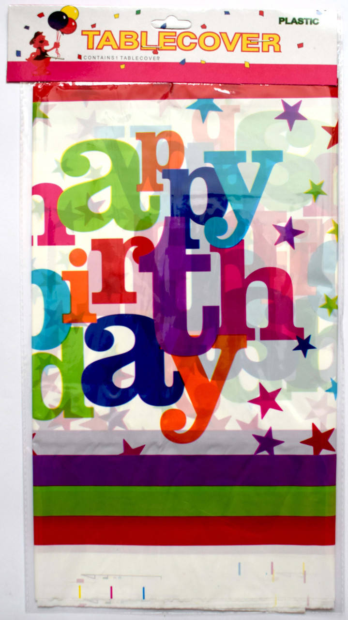 

Скатерть "Happy Birthday" белая с звездами, Белый