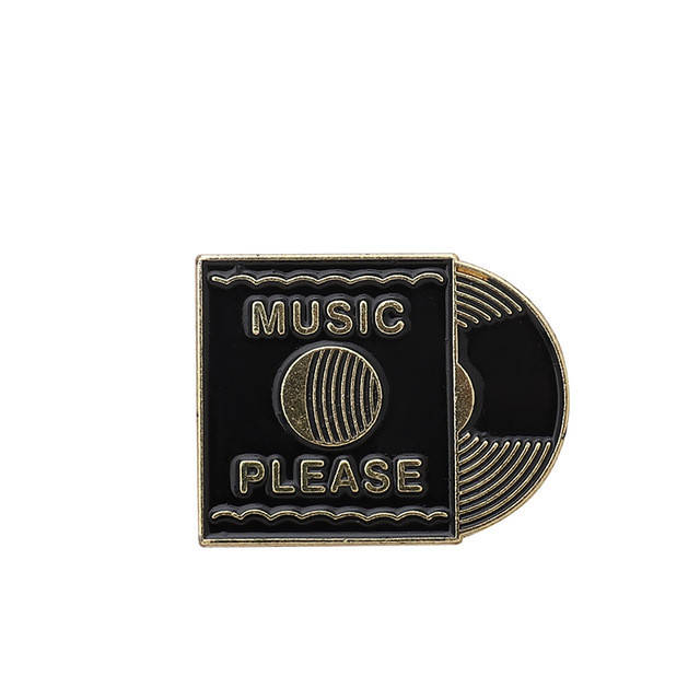 

"Диск виниловый Музыку, пожалуйста Music please" значок (пин) металлический