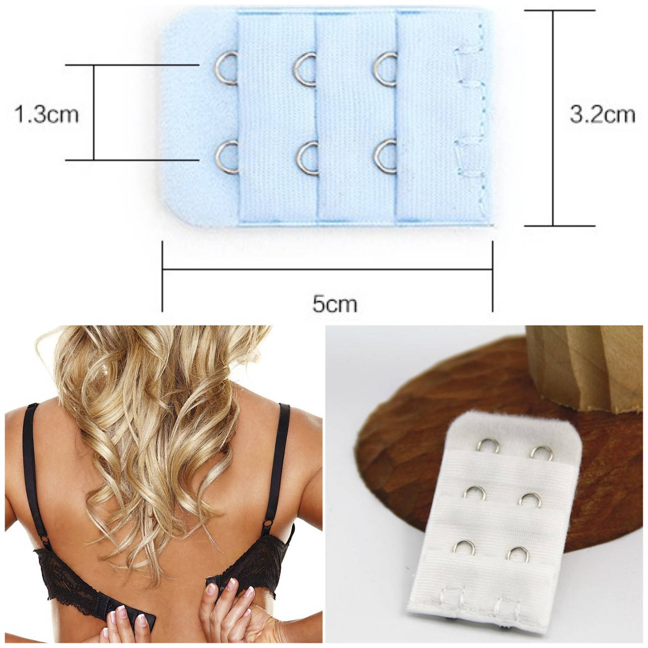 

Расширитель на 2 крючка для бюстгальтера, белый