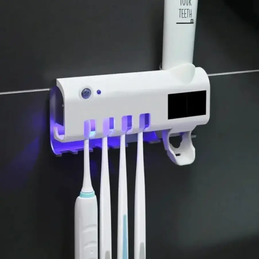 

Диспенсер для зубной пасты и щеток авто Toothbrush sterilizer, УФ стерилизатор для зубных щеток, Белый