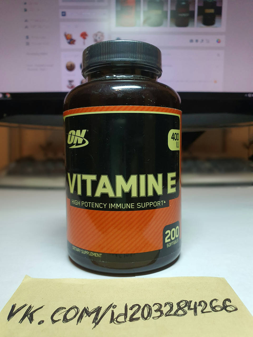 

Витамин Е токоферол Optimum Nutrition Vitamin E 400IU 200 softgels оптимум нутришн