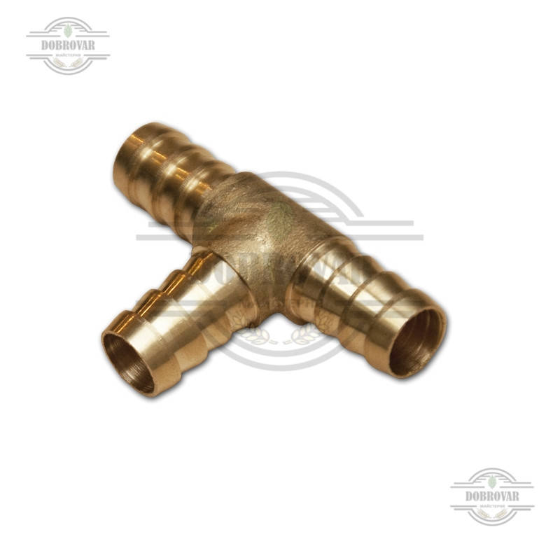 

Тройник латунный на трубку 6 мм