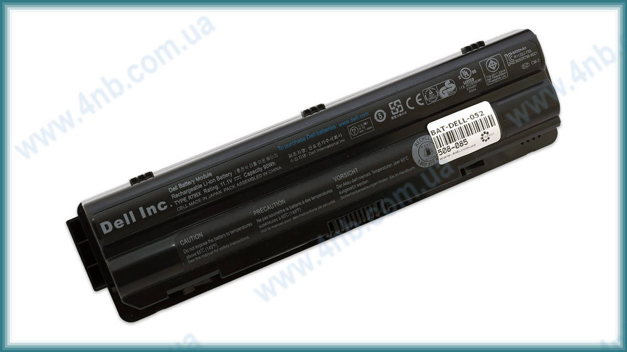 

Батарея для ноутбука DELL XPS L401 L402 L501 L502 L701 L702 / 11.1V 8400mAh (90Wh) BLACK ORIG (R795X), Черный