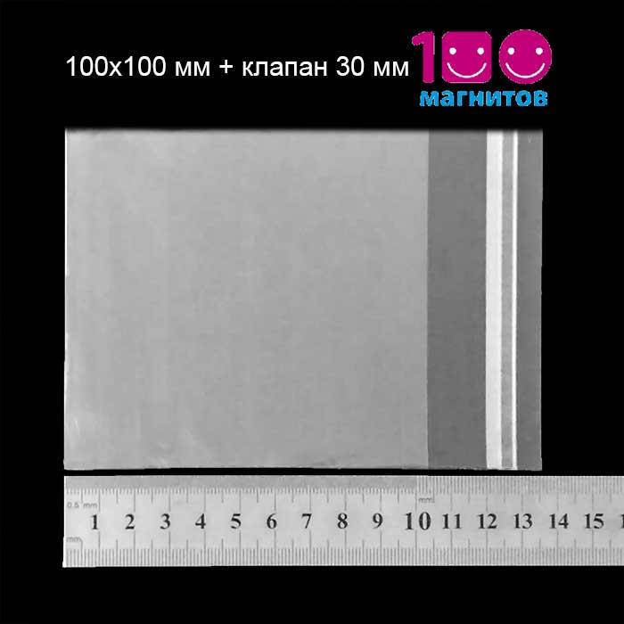 

Полипропиленовые пакеты с клейкой лентой. Размер 100х100 мм. Уп. 100 шт, Прозрачный