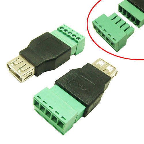

Переходник USB 2.0 Type-A гнездо разъем мама - клеммники 5pin