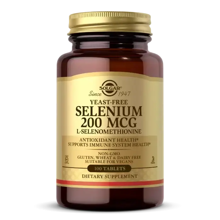 

Селен, Selenium, Solgar, без дріжджів, 200 мкг, 100 таб.