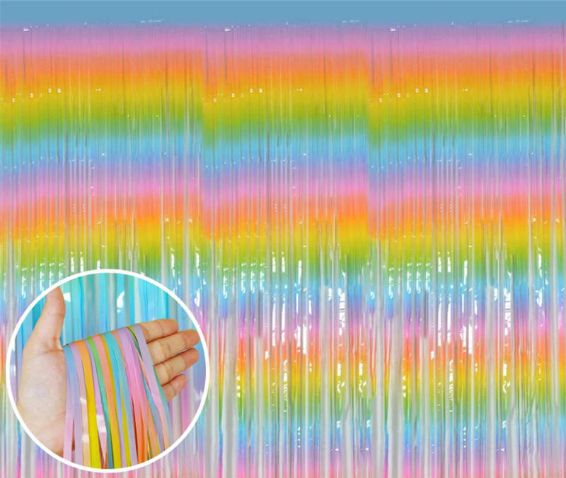 

Шторка фольгированная для фотозоны радужное омбре 1х2м