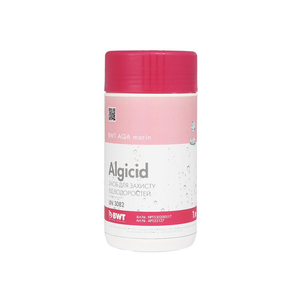 

Альгицид BWT AQA MARIN ALGICID 1 литр жидкое средство от водорослей в бассейне. Австрия.