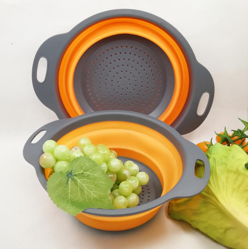 

Дуршлаг силиконовый складной. Оранжевый Кладовка