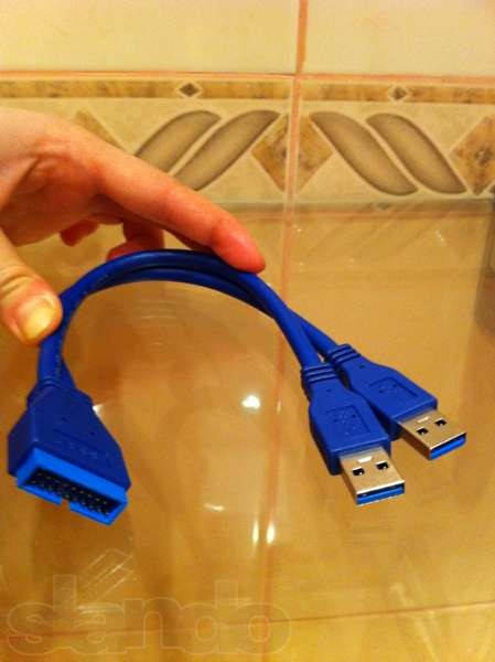 

Переходник кабель шнур USB 3.0 to 20 Pin материнcкой платы 2 Ports юсб 3.0