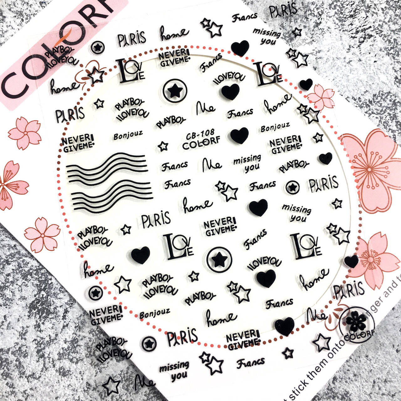 

Наклейки для маникюра и дизайна ногтей CB-108